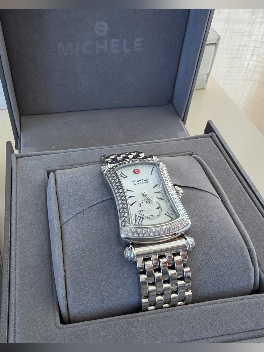 MICHELE Caber Park Diamond Watch MW16B01A2025 – Box & 3 Bands Included